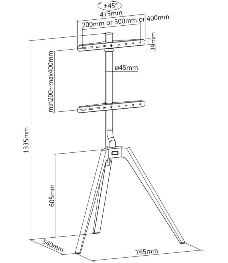 Houten TV standaard Deens Houten TV standaard Deens | Houten TV standaard driepoot